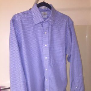 Men's Eagle Dress Shirt Blue Gingham 15.5 34/35 regular fit